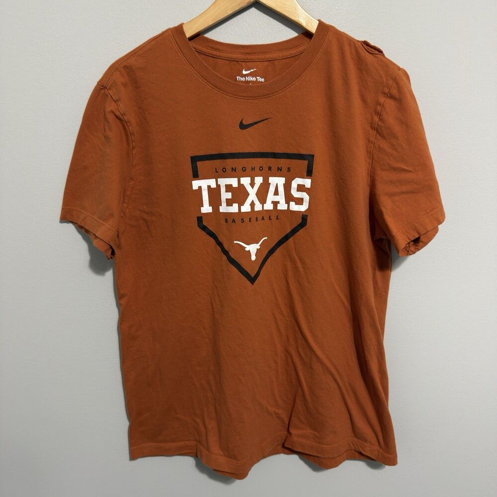 Nike Texas Longhorns T-Shirt NCAA Baseball Orange Fan Apparel Size L